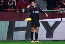 Borussia M’gladbach – Bayer Leverkusen skrót meczu wideo. Kluczowe akcje i bramki (07.02.2026) Bayer Leverkusen - Martin Terrier 1